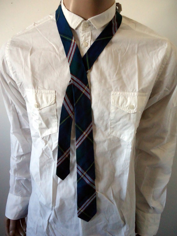 vintage mens skinny necktie CENTENNIAL tartan ARR… - image 1