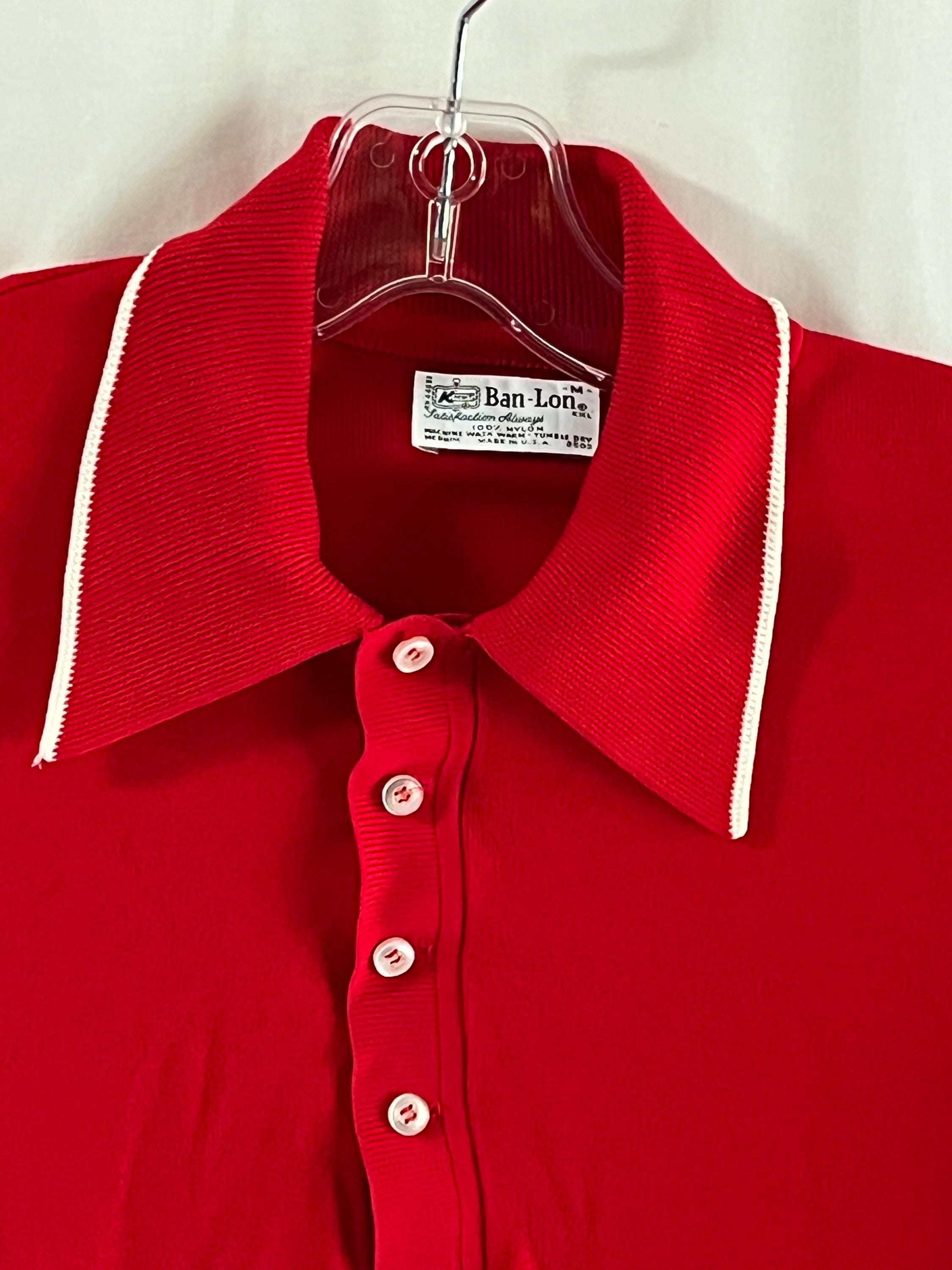 70's shalfbuttonknitpolo shirt ニットポロ 古着 Vintage 70s Mens BAN-LON Knit Polo Shirt K-mart USA - Etsy