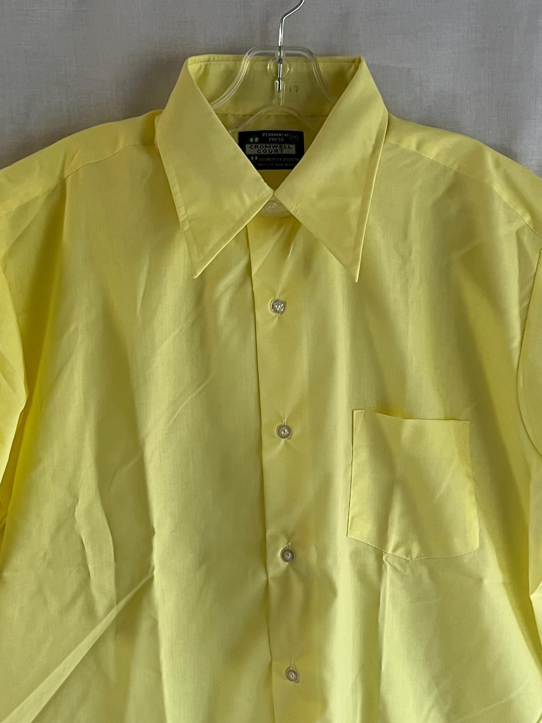 Buy Vintage 70s Mens Shirt Big Collar CROMWELL 17 Nos Deadstock