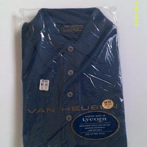 vintage 60s mens NYLON knit polo shirt L rab  Van Heusen nos
