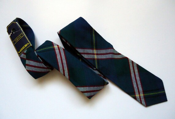 vintage mens skinny necktie CENTENNIAL tartan ARR… - image 2