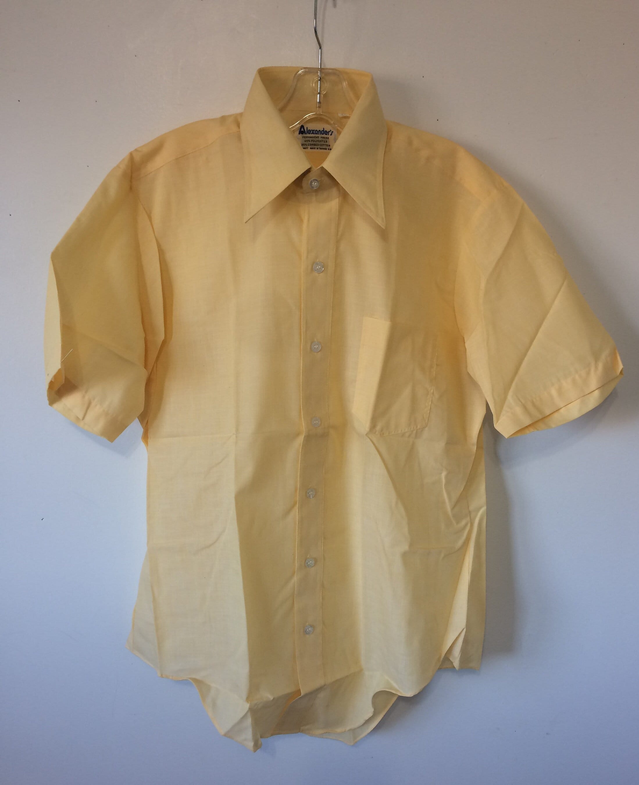 Vintage 70s Mens Shirt Big Collar 16 Alexander's Nos Deadstock - Etsy