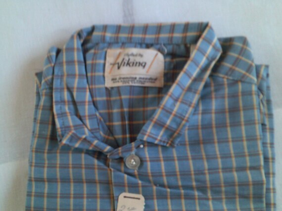 vintage 50s 60s boys shirt check VIKING USA nos 18 - image 5