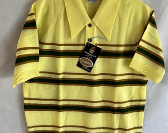 ヴィンテージ 60年代 メンズ アクリルニット ポロシャツ M rab