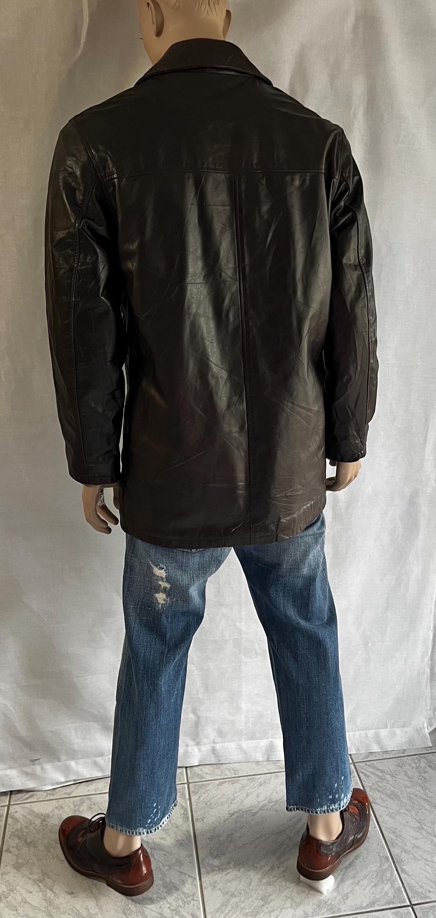 ヴィンテージ メンズ レザーコート GUY LAROCHE 38 6ボタン DB カナダ
