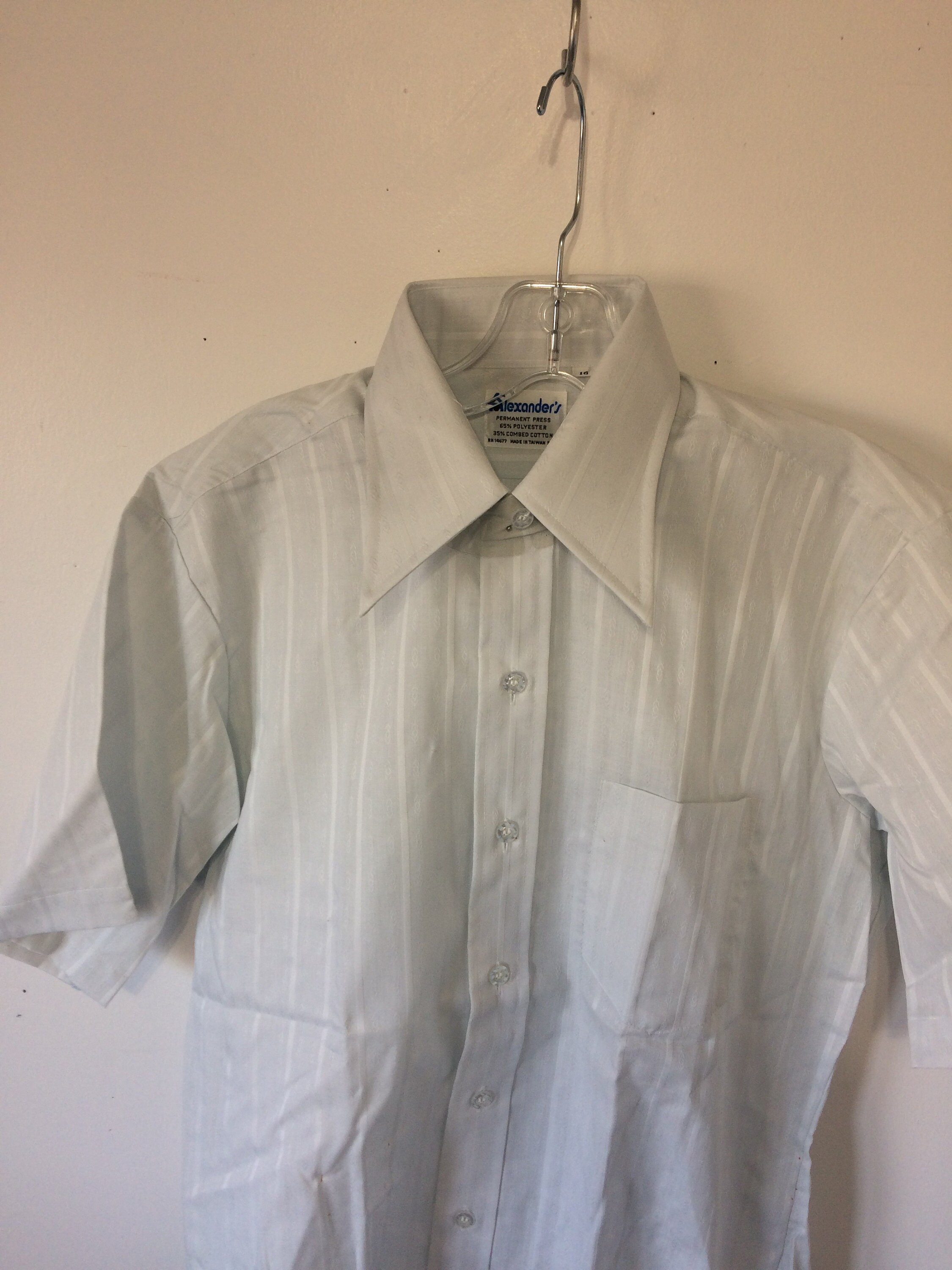 Vintage 70s Mens Shirt Big Collar 16 Alexander's Nos Deadstock - Etsy
