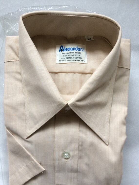 Vintage 70s Mens Shirt Big Collar 16 Alexander's Nos Deadstock - Etsy