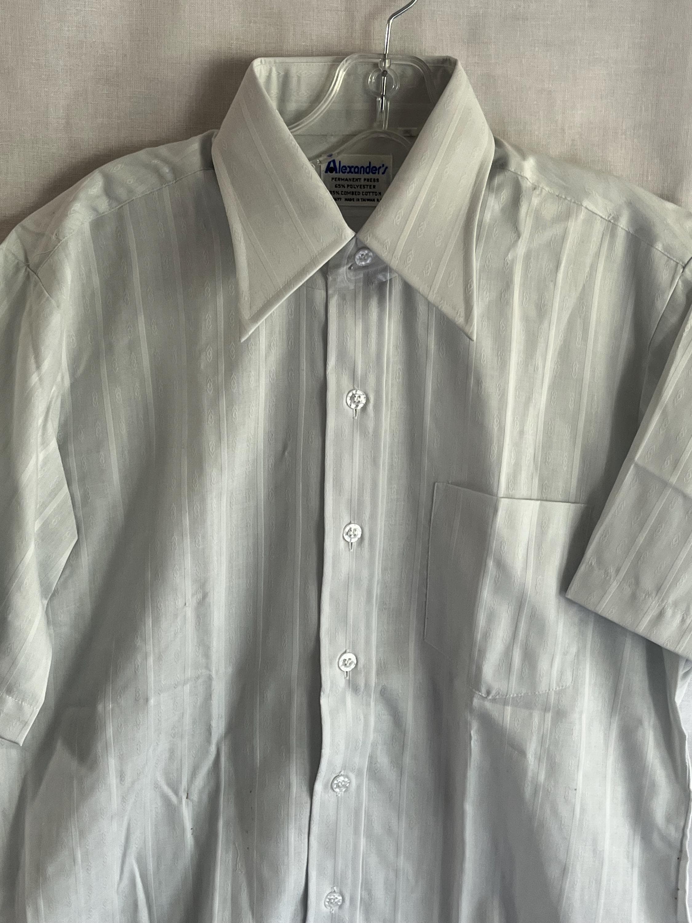 Buy Vintage 70s Mens Shirt Big Collar 16 Alexander's Nos Deadstock