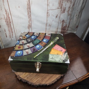 Potion Wood Memory Box Handmade Wood Box Apothecary Box Wizard Wand Wood Box Spells and Potion Box Magic Wand Zodiac Gifts image 1