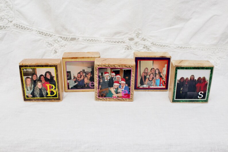 Baby Photo Block Wood Blocks 1-6 blocks Photo Blocks Name Blocks Last Name Photo Block Papa Photo Block