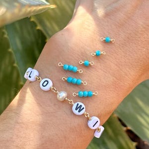 Turquoise Connectors: 14k Gold Fill or Sterling Silver, Permanent Jewelry