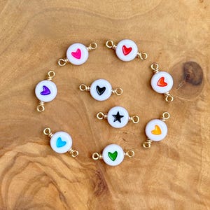 Heart (x1) Bead Connector for Permanent Jewelry or Charms - wire wrapped in 14k Gold Fill