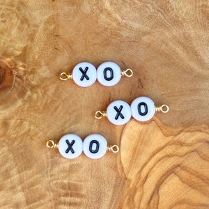 Custom 2 Letter Bead Connector for Permanent Jewelry or Charms - wire wrapped in 14k Gold Fill XO