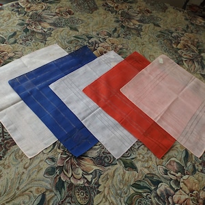 Vintage Ladies lot of 5 multi-color collectible handkerchiefs batiste cotton handkerchiefs New old stock. privet collection. Gift for her