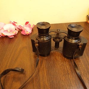 Antique Theater Binoculars Opera Glasses, Vintage Small Binoculars Black Binocular.Sport glasses. Accessories.Trojan, USA. Hunting. Gift