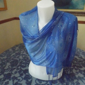 62&quot; x  36&quot; + fridge . Extra long Women beaded Scarf . Collectible scarf Women accessory. Private collection. Gift idea