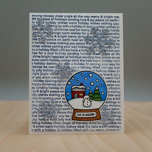 Merry snowglobe Christmas card~ Snowman ~ Handmade Card