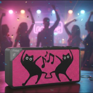 Bluetooth Speaker, Retro Funky Dancing Cat Speaker, Cute Wireless Speaker, Host Hostess Music Lover Gift, Fun Home Decor