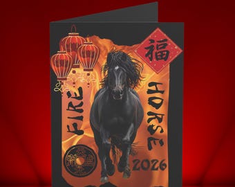 Chinese New Year of the Horse Greeting Card (1, 10, 30, and 50pcs)