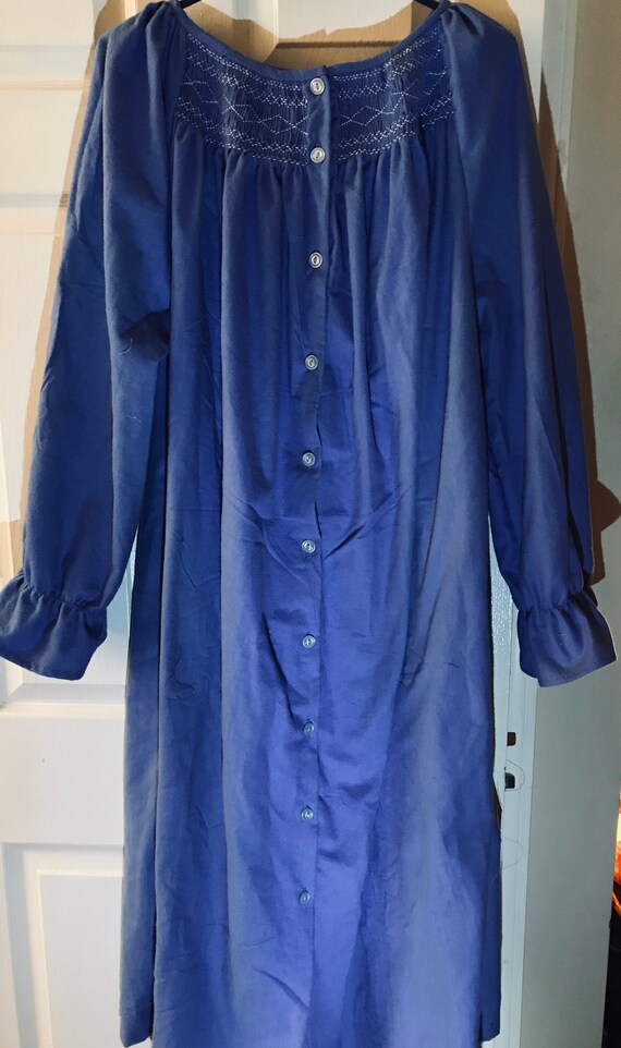 Hand Smocked Cotton Flannel Nightgown