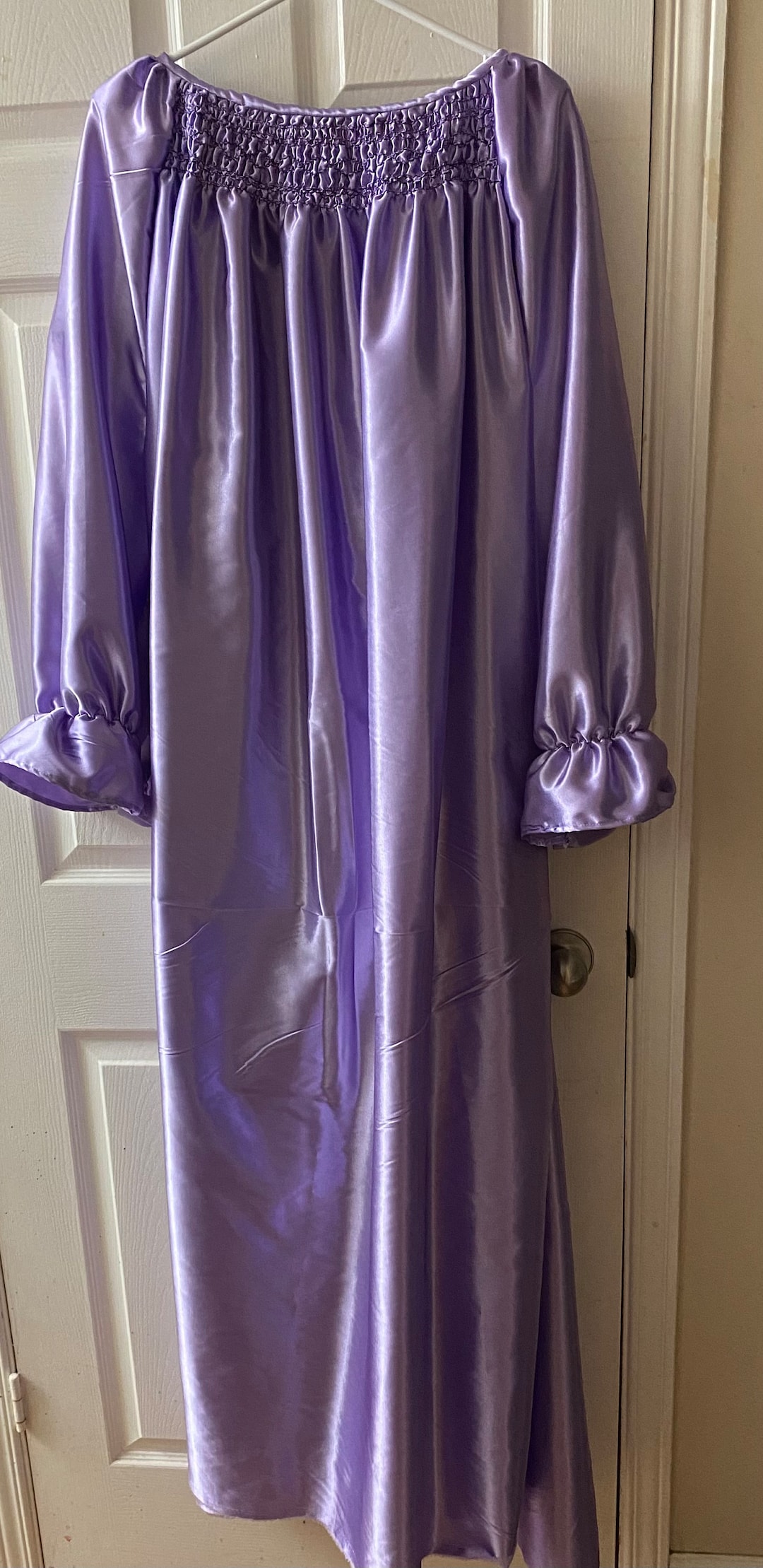 Flannelbacked Satin Nightgown Etsy