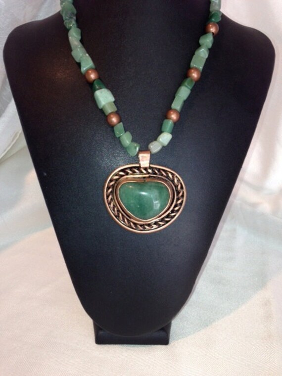 Items similar to Jade and Copper Necklace on Etsy