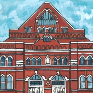 Ryman Auditorium Art Print, Nashville TN, Nashville Print, City Art, Travel Gift, Nashville Art, Small Print, Music City Print