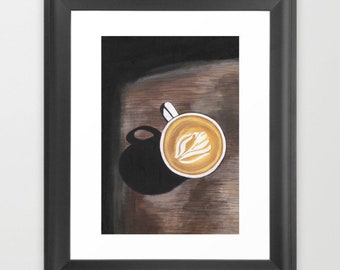 Arte de pared de cocina, arte de pared de café, impresión de taza de café, pintura de taza de café, impresión de arte de pared, reproducción de arte, obra de arte de café