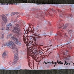 Ballet Art Original Lithograph Print, Ballet Artwork, Dancer Wall Art, Dancer Gift, Large Abstract Lithography Print, Mourning Into Dancing