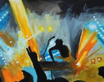 Sylvan Esso Art Print, Concert Art, Music Wall Art Print, Abstract Art Print, Original Artwork, Watercolor, Home Decor