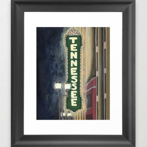 Knoxville TN Wall Art Print, Knoxville TN Architecture Print, Tennessee Theatre Sign Print, City Wall Art, Knoxville Print, City Print