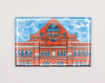 Nashville TN, Art Fridge Magnet, Kitchen Decor, Decorative Magnet, Nashville Art Gift, Nashville Architecture