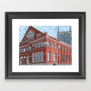 Ryman Auditorium Print, Nashville TN, Nashville Wall art, Wall art print, Art Reproduction, City wall art