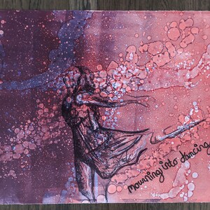 Ballet Art Original Lithograph Print, Ballet Artwork, Dancer Wall Art, Dancer Gift, Large Abstract Lithography Print, Mourning Into Dancing