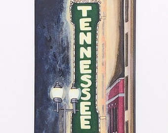 Vinyl Rectangle Art Stickers, Tennessee Theatre Sign, Tennessee Sticker, Knoxville TN, Tennessee Gift, Knoxville Architecture