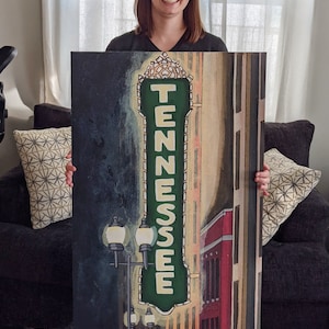 24 x 36 inch Tennessee Theatre Sign Poster Print, Knoxville Art, Knoxville Souvenir, Poster Art, Large Wall Art, Knoxville TN