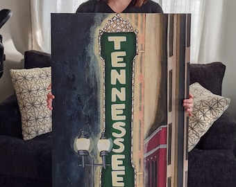 24 x 36 inch Tennessee Theatre Sign Poster Print, Knoxville Art, Knoxville Souvenir, Poster Art, Large Wall Art, Knoxville TN