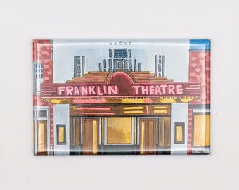 Franklin Theatre Magnet, Franklin TN, Art Fridge Magnet, Kitchen Decor, Decorative Magnet, Franklin Art Gift, Downtown Franklin TN