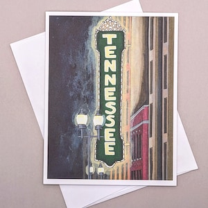 Tennessee Theatre notecard, Knoxville TN, note cards with envelope, Knoxville Architecture, Tennessee Gift, blank notecards