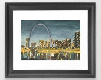 St. Louis Arch Print, Wall art print, St. Louis Gifts, St. Louis Art Print, St. Louis Arch Wall Art, Living Room Decor, City Skyline