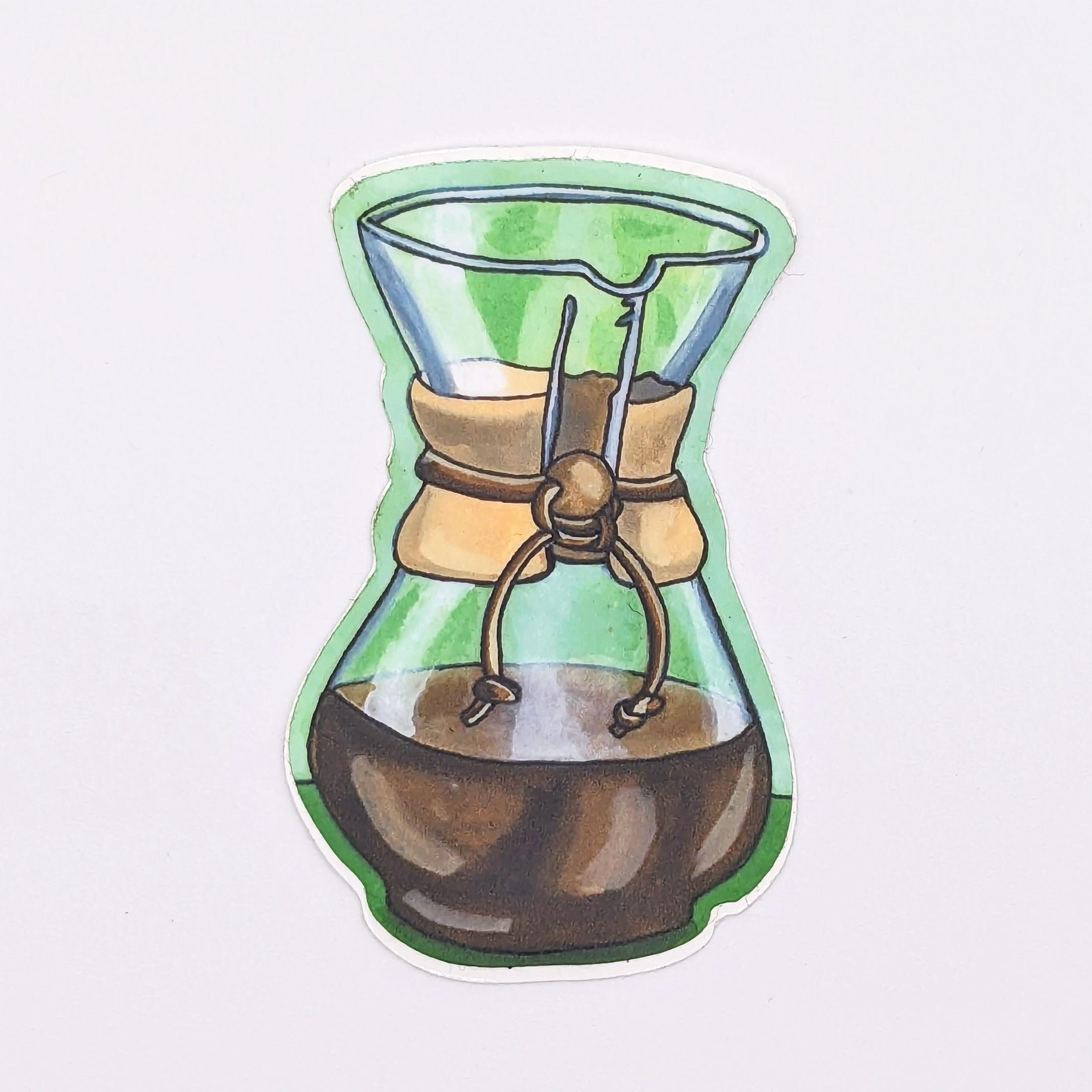 Vinyl Die Cut Art Stickers, Chemex Sticker, Coffee Sticker