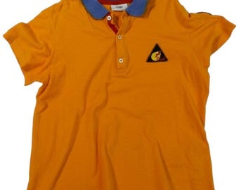 Authentic Fendi Kids Patch Polo Shirt VTG Size 12A - Orange - AS IS / Flawd