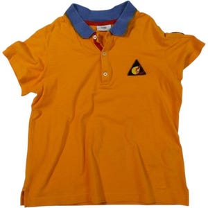 Authentic Fendi Kids Patch Polo Shirt VTG Size 12A - Orange - As is