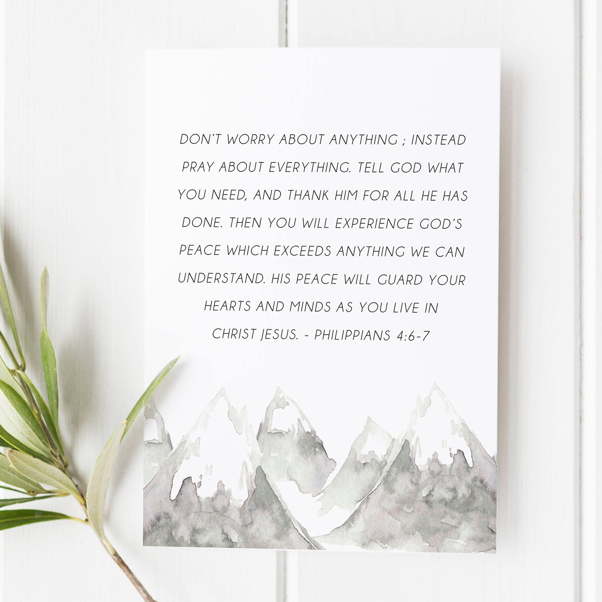 Philippians 4:6-7 Don't Worry About Anything Scripture Art Bible Verse ...
