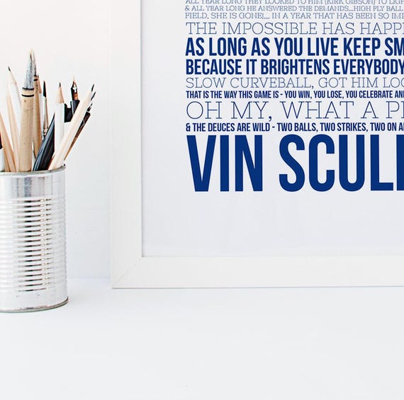 LIMITED EDITION - Vin Scully - Dodger Baseball - Vin Scully Quotes
