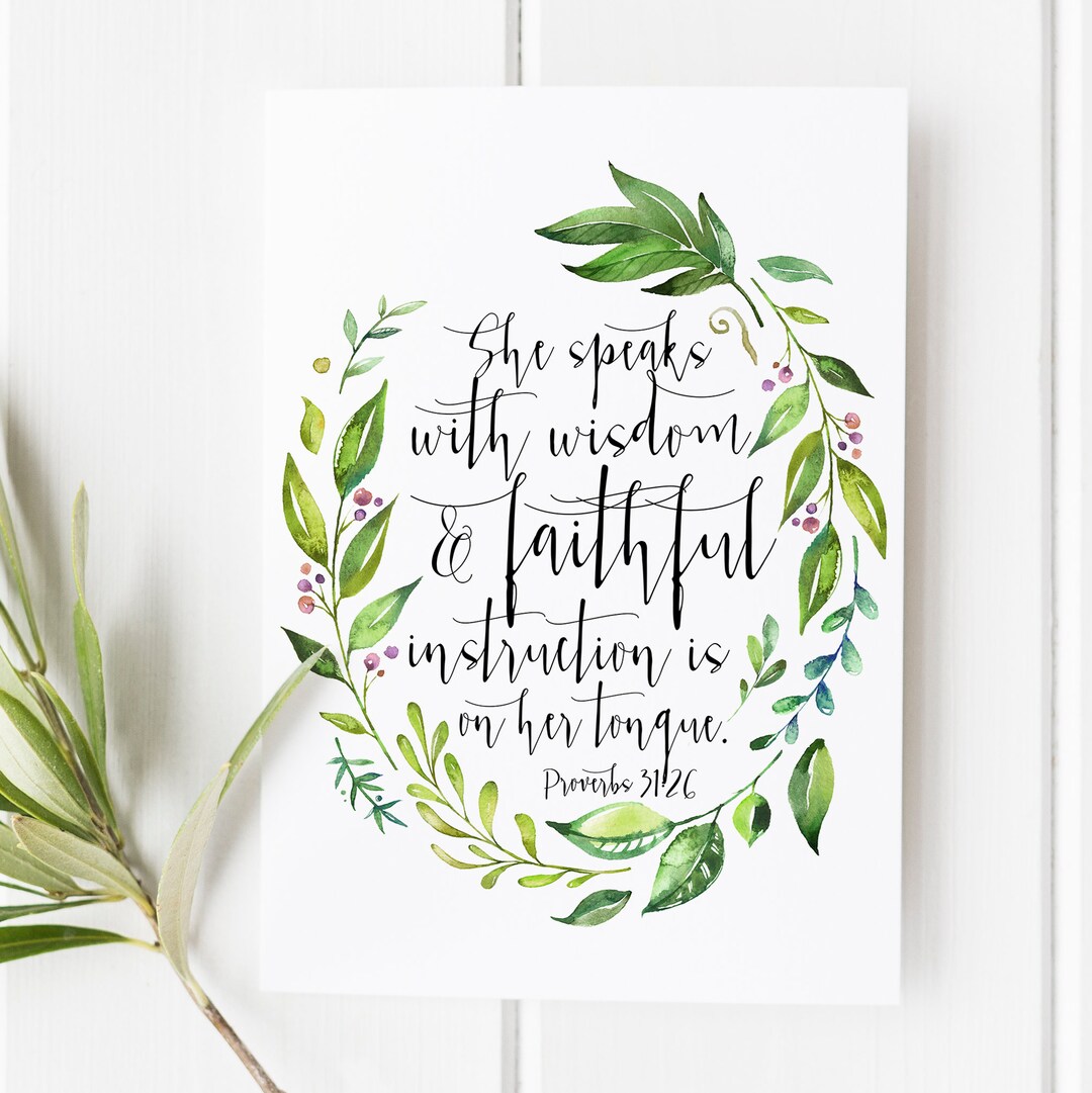 Proverbs 31 26 She Speaks With Wisdom If Its Teaching Etsy