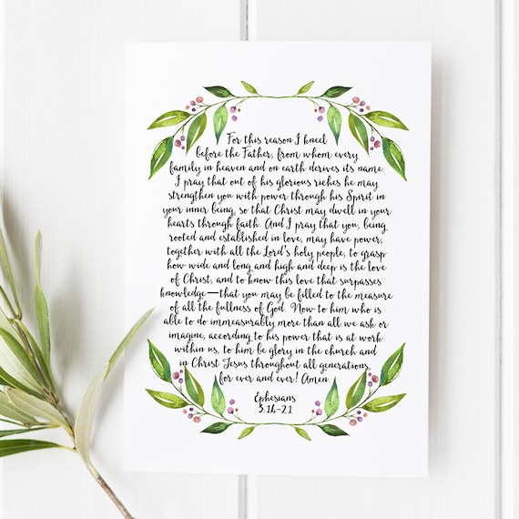 Efesios 3 14 21 Por Esta Razon Me Arrodillo Ante El Padre Etsy Efesios 3 14 21 Por Esta Razon Me Arrodillo Ante El Padre Etsy