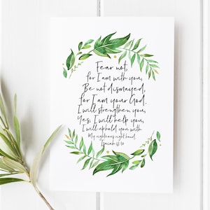 Isaiah 41:10 Bible Verse Print, Christian Wall Art, Faith Home Decor, Scripture Print, Encouragement Gift, Inspirational Christmas Gift