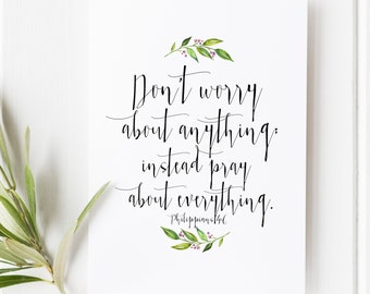 Philippians 4:6 Do Not Be Anxious About Anything Scripture Art Bible ...