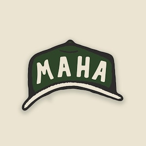 MAHA Hat Sticker, RFK Jr. Campaign Support, Make America Healthy Again, Political Gift, Pro-Health Vinyl Decal, Unique Stocking Stuffer